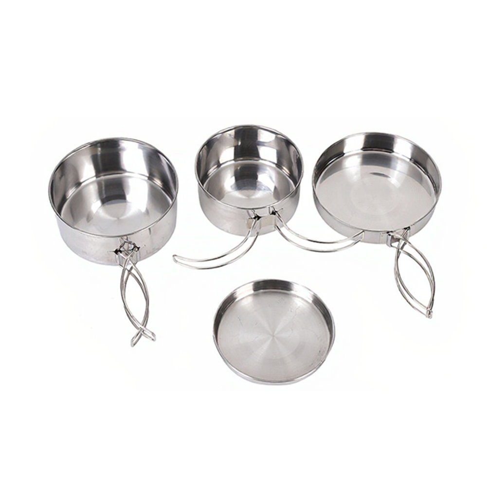Nesting Camping Cooking Set - Ensemble de cuisine d'extérieur en acier