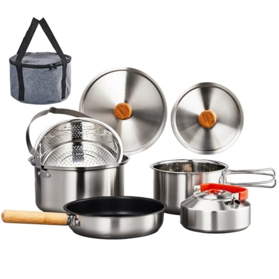 Nesting Camping Cooking Set - Ensemble de cuisine de camping, kit