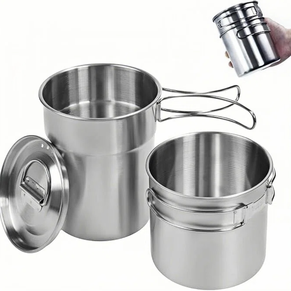 Camping Cooking Pot Stainless Steel - Tasses et mugs de camping pliables,