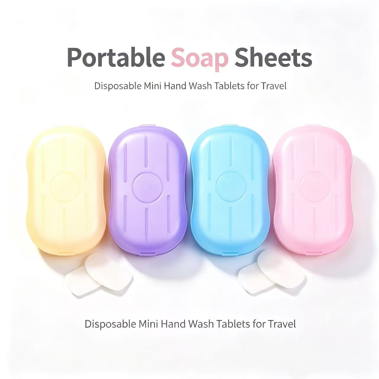 Biodegradable Soap Camp - 3 feuilles de savon portables, mini-tablettes