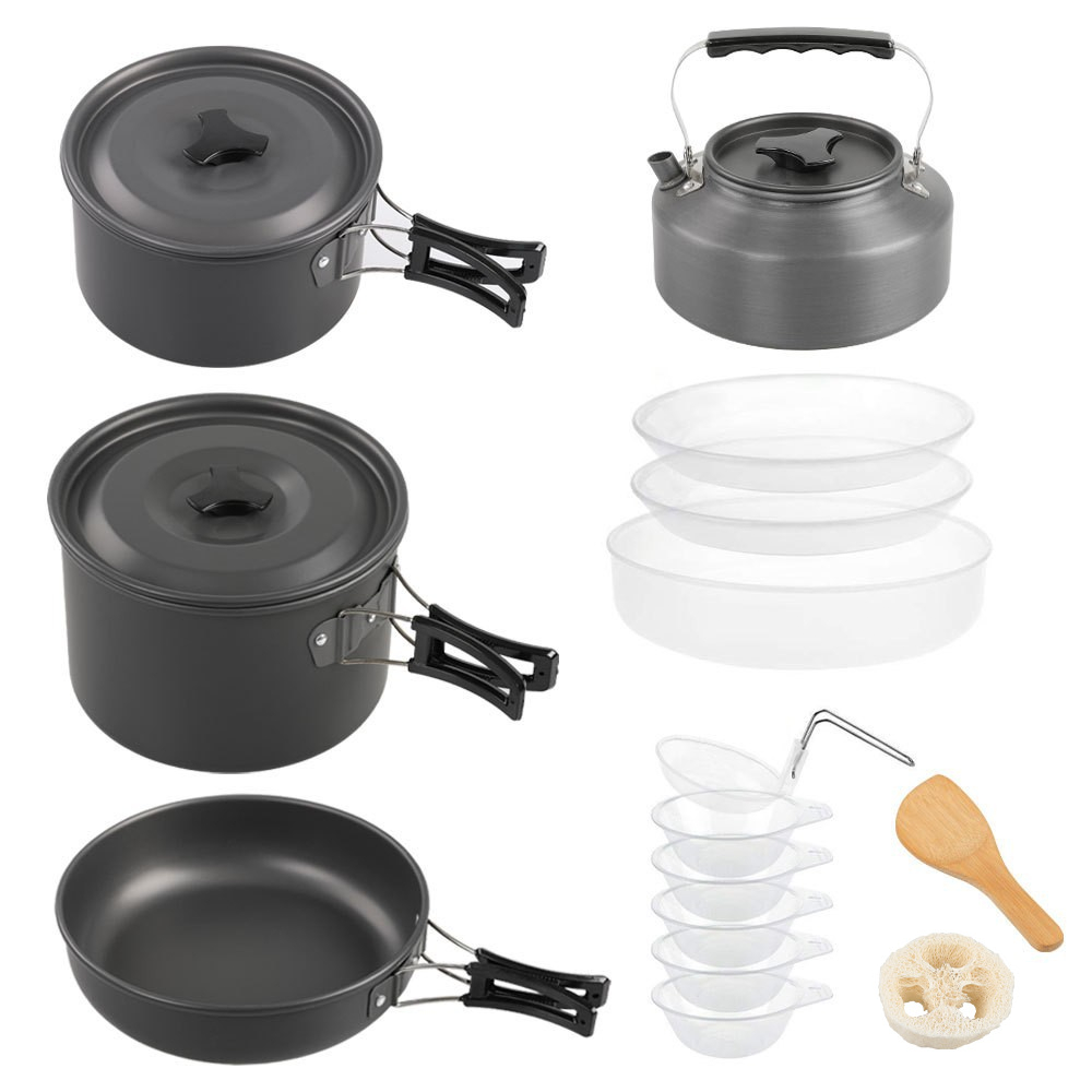 Nesting Camping Cooking Set - Ensemble de cuisson extérieur de grande
