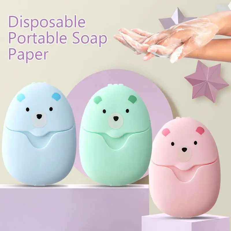 Biodegradable Soap Camp - Feuilles de savon de voyage portables,