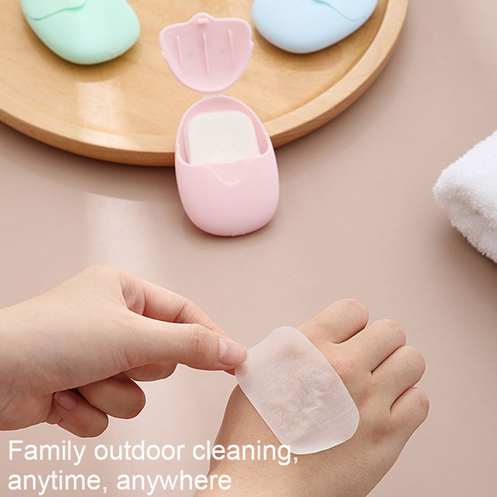 Biodegradable Soap Camp - Comprimés de savon portables 50 pièces,