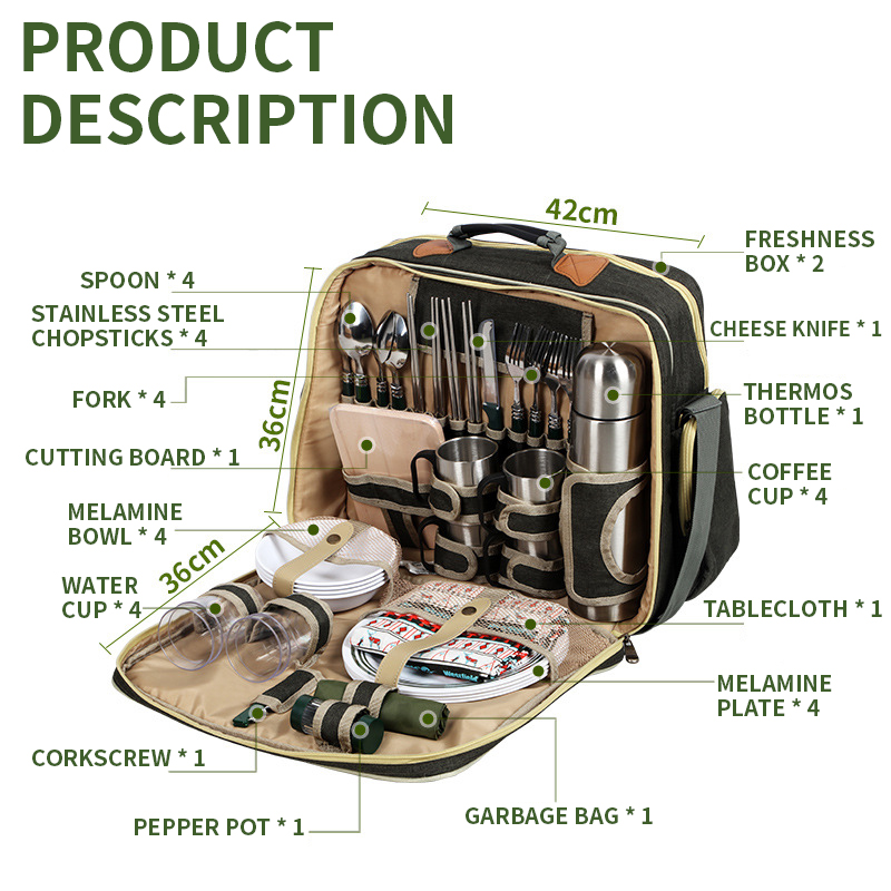 Ensemble de vaisselle de pique - Camping Cooking Set For 4 avis et prix
