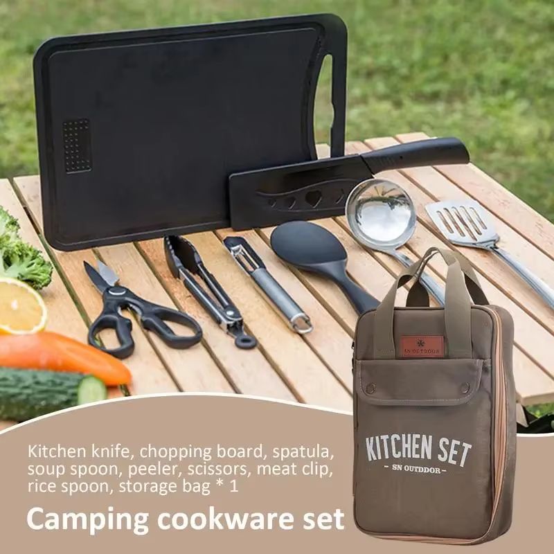 Ensemble de 8 ustensiles de cu - Camping Cooking Utensil Organizer avis et prix