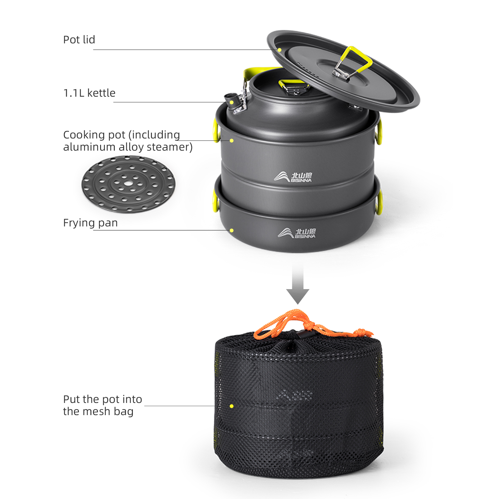 BISINNA Ensemble de cuisine de - Nesting Camping Cooking Set avis et prix