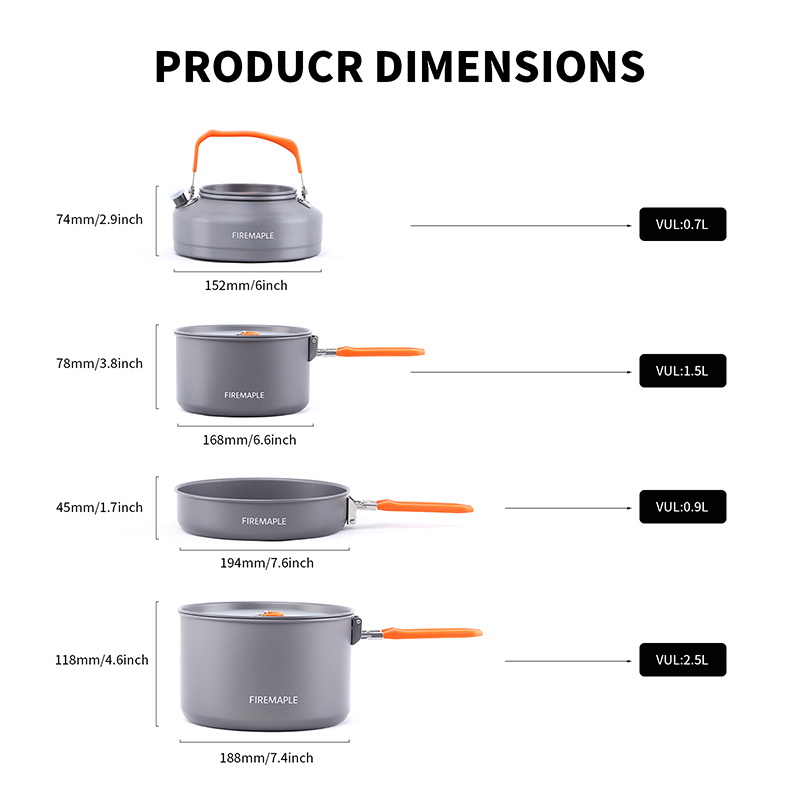 Fire Maple – ensemble d'ustens - Camping Cooking Set For 4 avis et prix