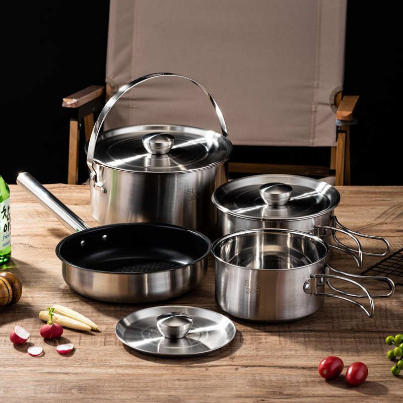 Ensemble de cuisine portable p - Camping Cooking Set For 4 avis et prix