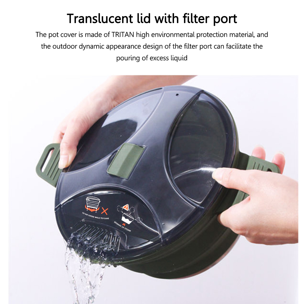 Bouilloire pliante en silicone - Camping Cooking Pot Stainless Steel avis et prix