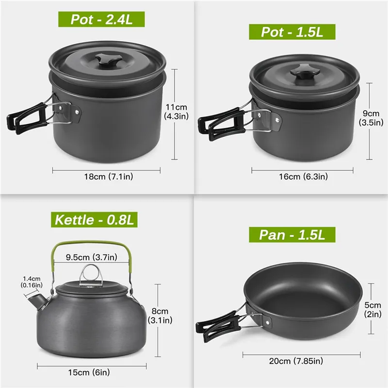 Ensemble d'ustensiles de cuisi - Nesting Camping Cooking Set avis et prix