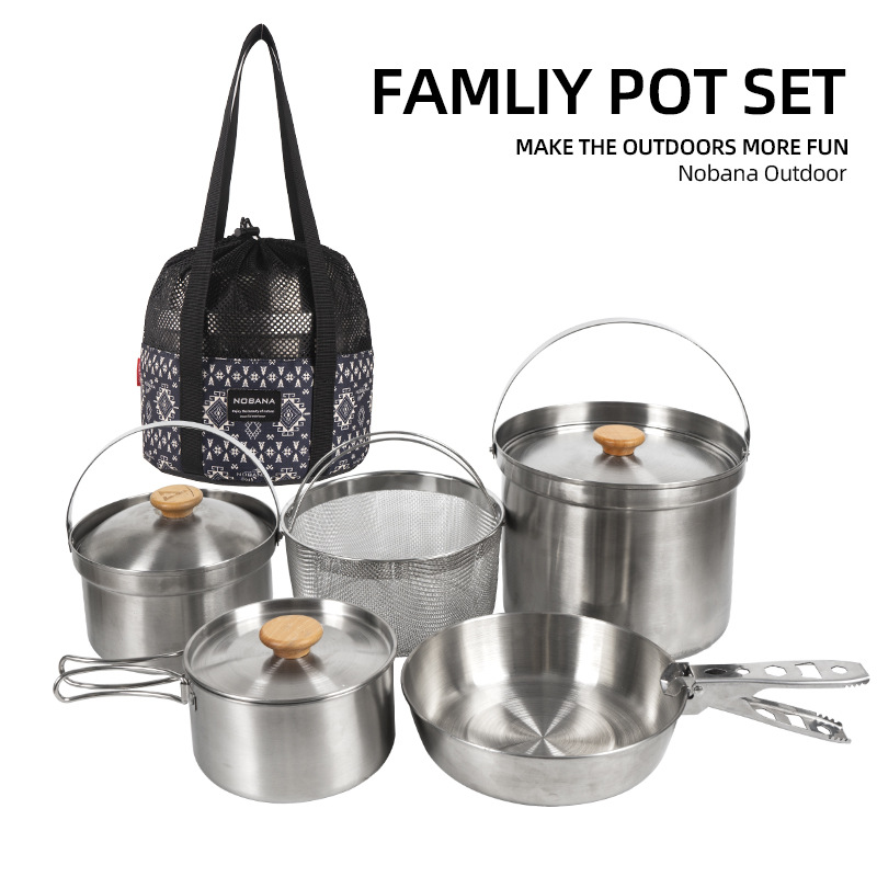 NOBANA plus récent ensemble de - Camping Cooking Pot Stainless Steel avis et prix