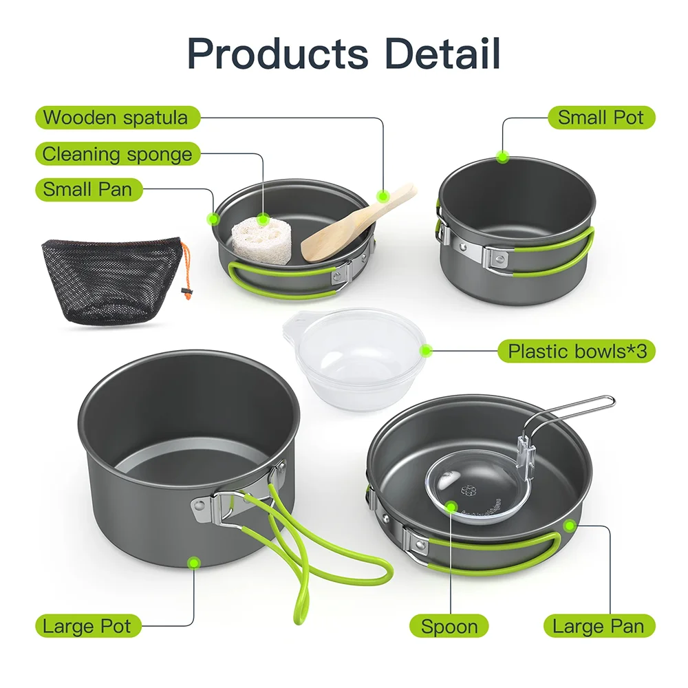 Ensemble d'ustensiles de cuisi - Camping Cooking Set For 4 avis et prix