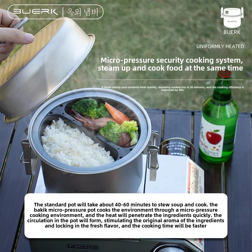 Marmite à la vapeur et à frire - Camping Cooking Pot Stainless Steel avis et prix